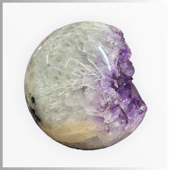 Huge Amethyst Sphere XL Crystal Geode Cavity 5.75" Polished, 9 lbs 15 oz - Picture 4 of 8